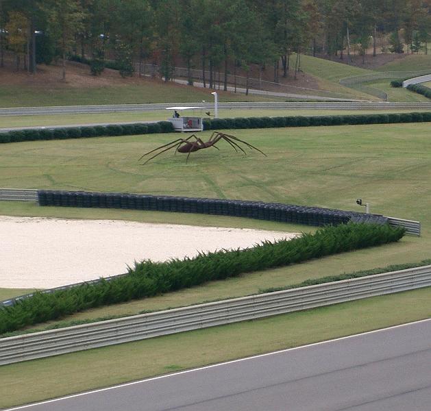 CIMG2406.JPG - Spider sculpture at track